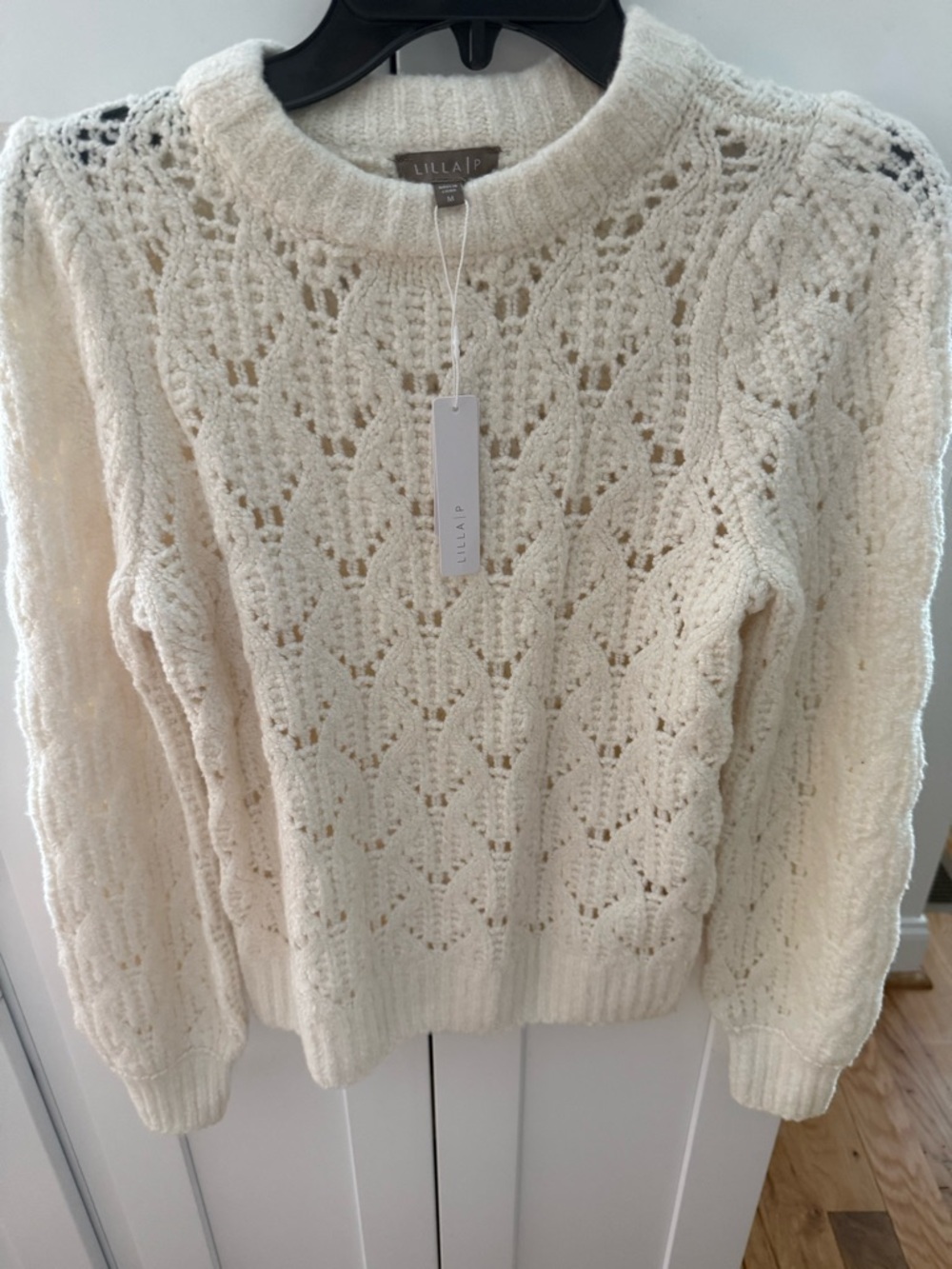 Lilla P Novelty Stitch Crewneck Sweater, NWT sz M - Picture 4 of 9